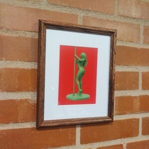 Pole Dancer Plastic Army Man Framed Art Print By Neon Nicho